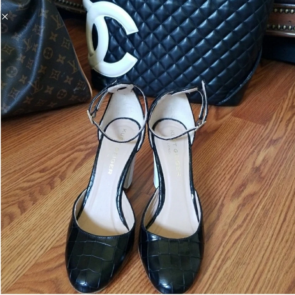Tacones Kurt Geiger negros altos gruesos talla 37 Foto 4 de 4