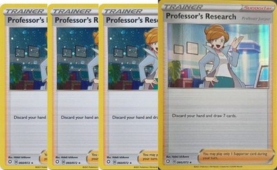 Pokemon TCG - X4 Professor's Research 060/072 HOLO  - playset NM/M 3 cosmo/1 reg