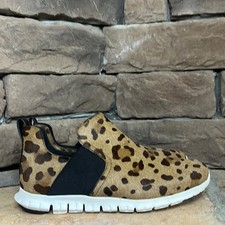 Cole Haan Zerogrand Ocelot Print Calf Hair Slip On Ankle Boots / SZ 6.5