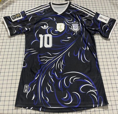  アルゼンチン MESSI 10 シャツ ブラック　オーセンティック Argentina jersey Lionel Messi #10 FIFA World Cup Black Soccer