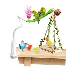 Bird Perch Stand with Climbing Ladder, Desktop Bird Toy  Stand for