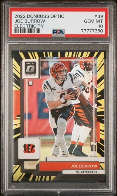 2022 Panini Donruss Optic #39 JOE BURROW Electricity /65 PSA 10 GEM MT