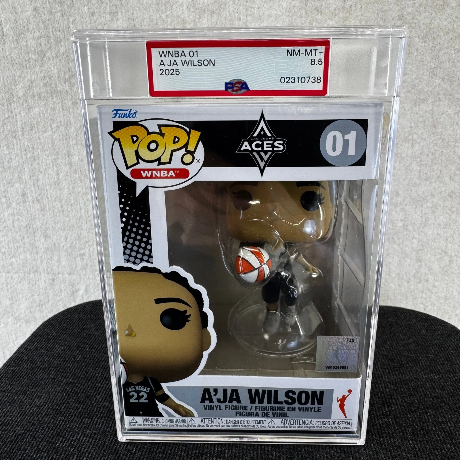 Funko Pop WNBA A'ja Wilson 01 Las Vegas Aces PSA 8.5 NM-MT+ Graded