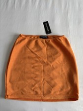 Women’s, Orange, Low Rise, Ribbed Mini Skirt - UK Size 10