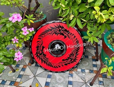 Handcrafted Viking Shield 24 Inch   Triple Dragon Round Wooden Shield, Battle-Re