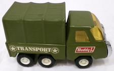 Vintage Buddy L Japan Pressed Steel Army Transport Truck 5" Vehicle