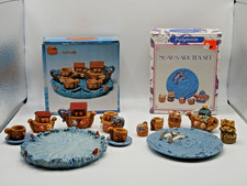 Vintage: 1 Noah And The Animals and 1 Noah's Ark Tea Set. Hand Crafted. 1996