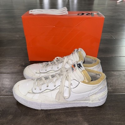 Size 10.5 - Nike Blazer Low x Sacai Shiny White - Excellent Condition, Used