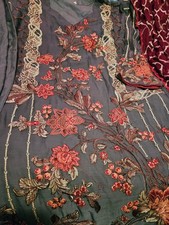 Women s Multi-Color Embroidered Net Pakistani Salwar Kameez Suit w/ Dupatta