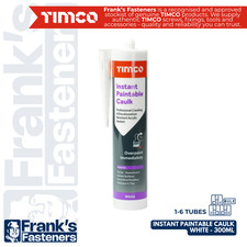 TIMCO INSTANT PAINTABLE CAULK - WHITE 300ml (📦BULK BUY 1-6 CARTRIDGES)