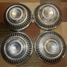 Set 4 OEM 1964-1972 Pontiac Dog Dish Poverty Hubcaps GTO Lemans Firebird OEM