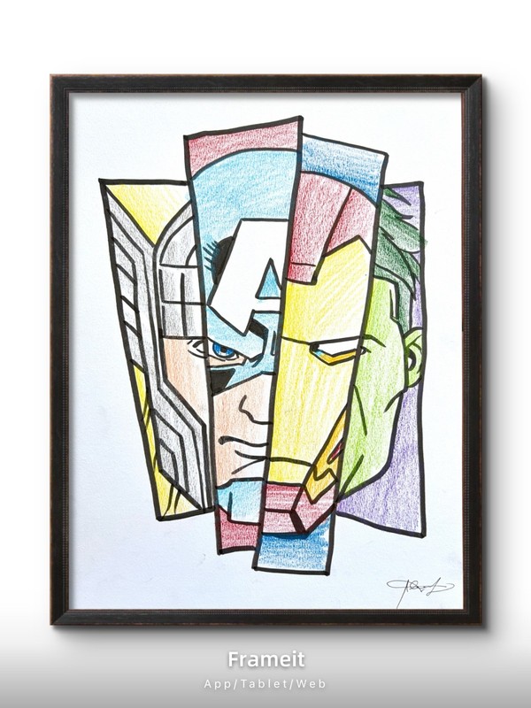 Original Superheroes 4 Painting By Alannah Dyer- Acrylic 9x12 in. Disney Marvel