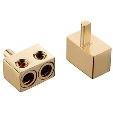 Dual 0/2/4 Gauge to 0/2/4 Gauge Amp Input Reducers Copper Alloy Gold 1 Pair