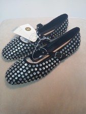 Women's Issa Rhinestone Mary Jane Ballet Flats Size 11 - A New Day