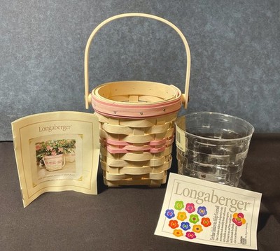 Vintage 2002 Longaberger Whitewashed Horizon Of Hope Basket w Protector 17311