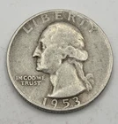 1953 D Washington Quarter 90% Silver Circulated US Coin