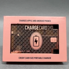 NEW Aquavault Charge Card Portable Phone Charger & Power Bank Rose Gold SEALED