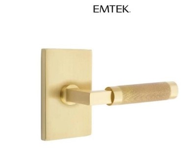 Emtek 5052US4.LSUS4.KNUS4.LH Knurled Left Handed Lever Set, Satin Brass*NEW*