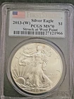 2013-W $1 American Silver Eagle MS70 PCGS - First At West Point TONING