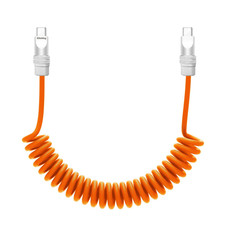 chubbycable Curly Chubby Retractable Fast Charging Cable 240W Coiled Orange