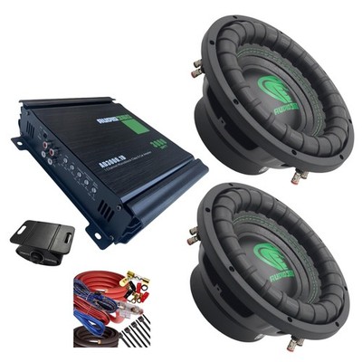 Audio360  2x 10'' 3000W premium Subwoofers Pair + 3000W Car Audio Amplifier + Kit