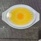Vintage Pyrex Yellow Daisy Sunflower 1-1/2 Quart Divided Casserole Lid Only!