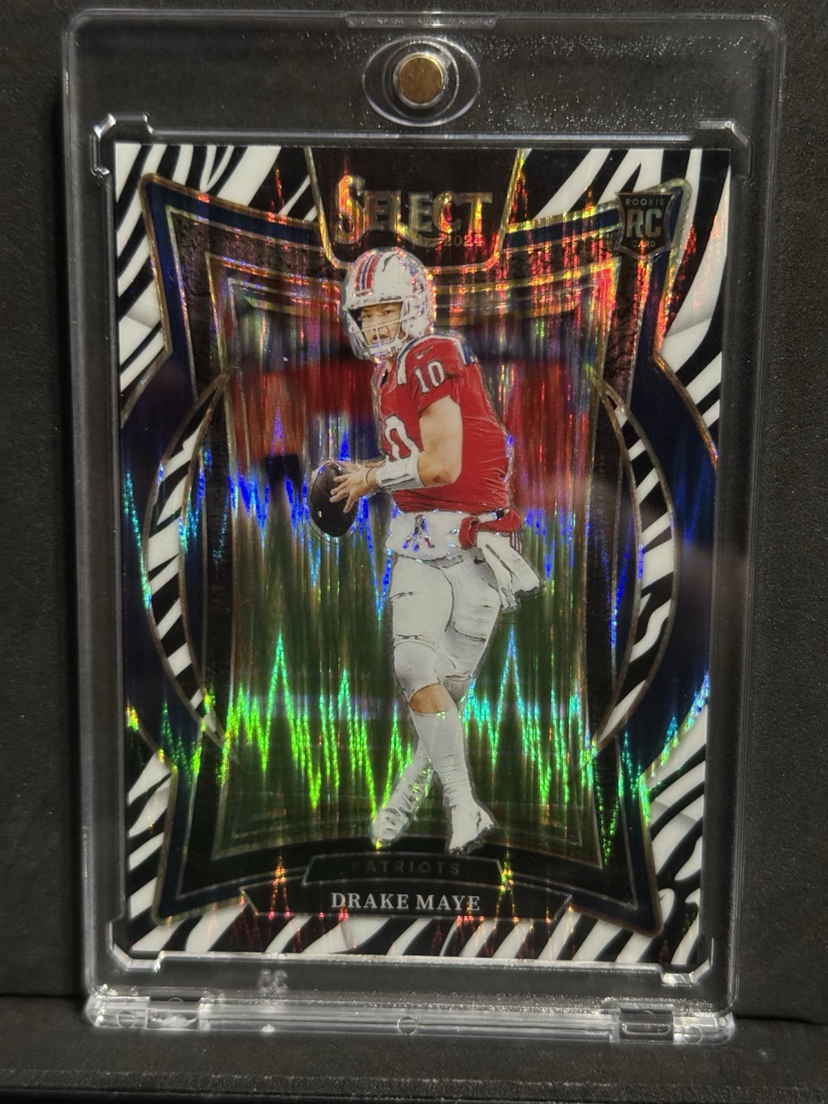 2024 Panini Select - Concourse Drake Maye Zebra Prizm (RC)