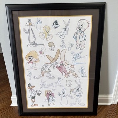 Looney Tunes Framed Animation Art 1997 Warner Bros Virgil Ross Print Bugs Bunny