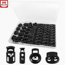 60 Pack Plastic Cord Locks Spring Stoppers Drawstrings Shoelaces Backpacks New