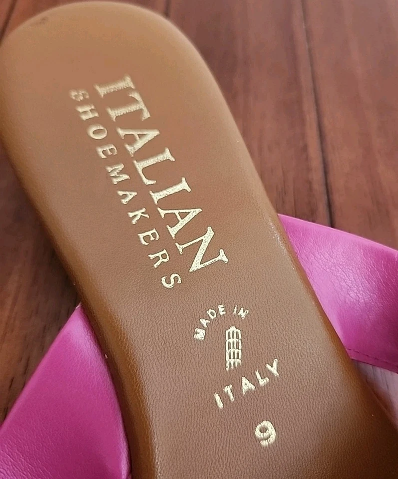 Italian Shoemakers Pink Wedge Sandals With Diamond Flower Made in Italy Size 9 - Image 4 of 4