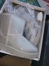 Women's Silver Rhinestone Boots
