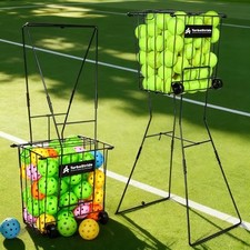 Portable Tennis Ball Hopper, Pickleball Picker, Large Capacity, No Assembly for
