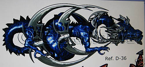 Sticker pour voiture 3D dragon de 120 x 60 cm en vinyle adhésif noir pour capot