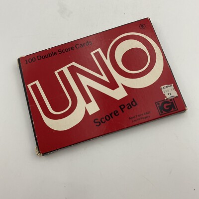 Uno Score Pad International Games 100 Double Score Cards Vintage 1978