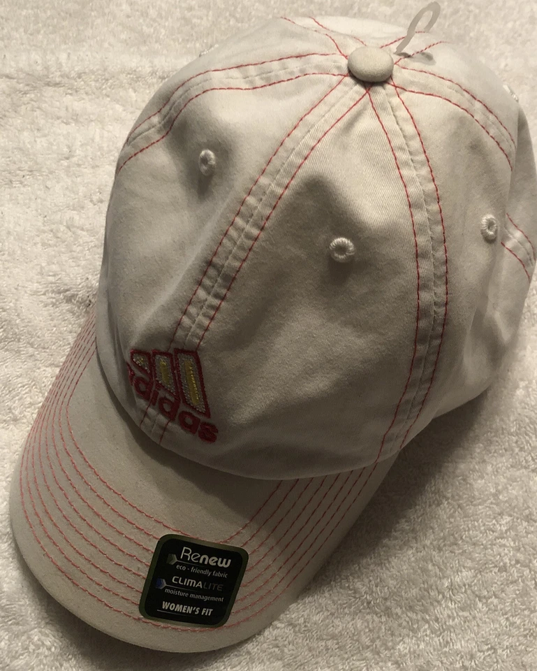 Adidas Mujer Renovar Gorra Ajustable Blanco/Rosa Correa Ajustable Nueva con Etiquetas Foto 4 de 4