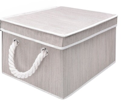 StorageWorks Rectangle Polyester Storage Bin with Cotton Rope Handles
