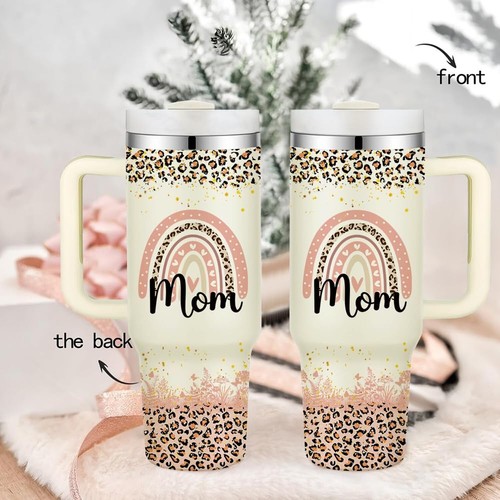 Mom Tumbler Best Gifts for Mom Mom Leopard 40oz Tumbler Christmas Birthday Gi... - Picture 4 of 7