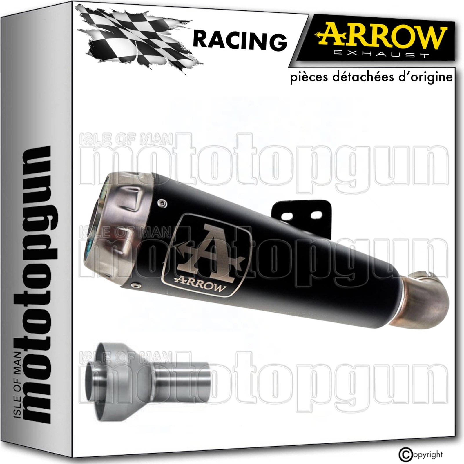 Échappement racing Arrow Pro-Race noir pour les sorties sur circuit en Honda CBR 500 R 2018
