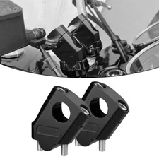 2pcs 11/8" Black Motorcycle ATV Bike Handlebar Riser 38mm Height Clamp Mount Kit