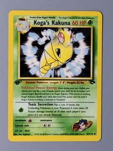 Koga/'s Kakuna 47//132 NM Pokemon Card Gym Challenge 1st Edition Uncommon 2000