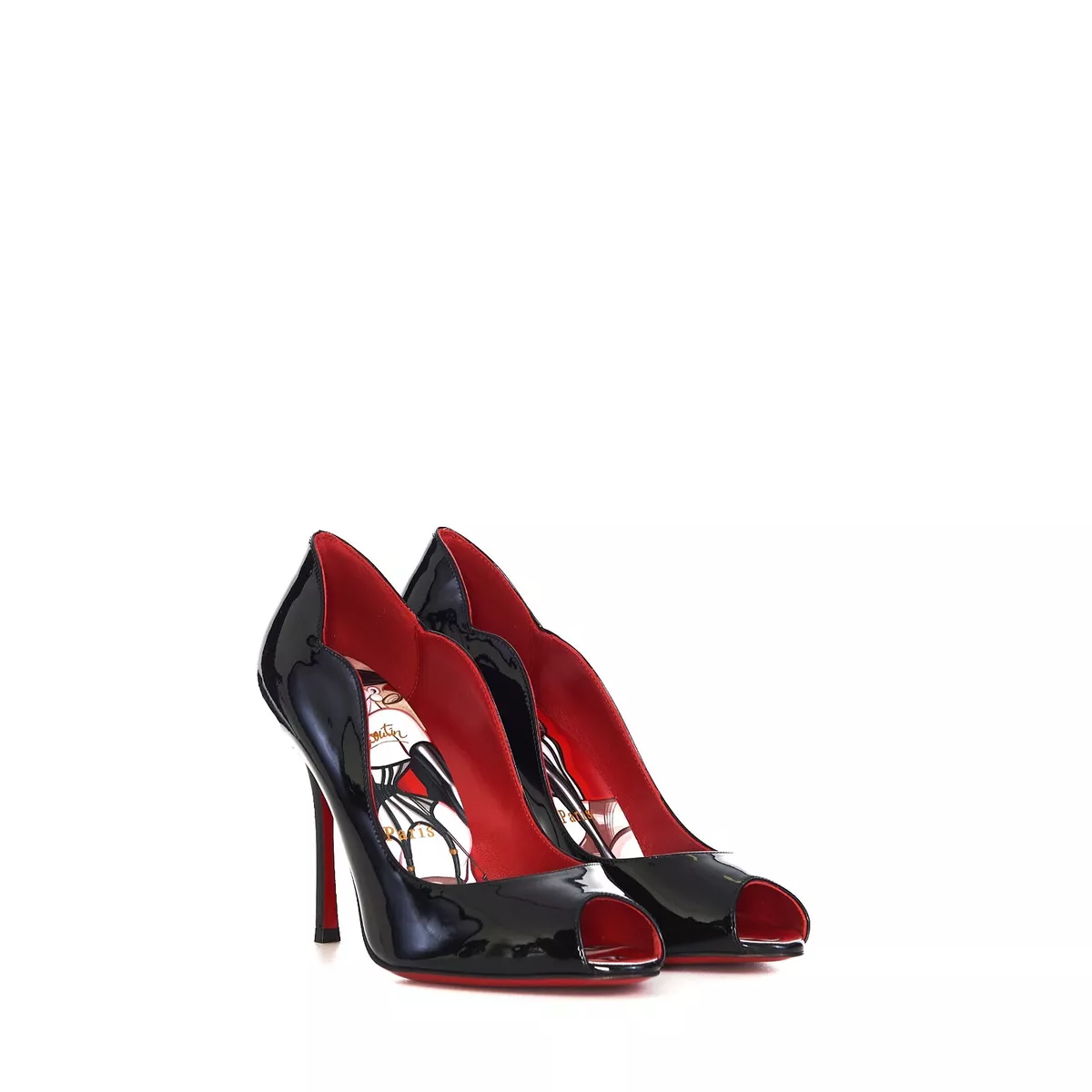Black patent leather pumps red bottoms top
