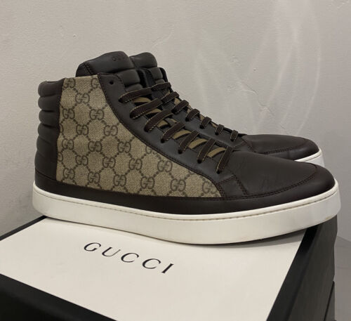 Gucci GG Supreme Tessuto Beige High Top Men sneakers $840 Sz 14 G (15 US)  MINT | eBay