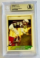 1993 AUTO Horse Star Jockey Star Card GARY STEVENS #17 - Beckett Authenticated!