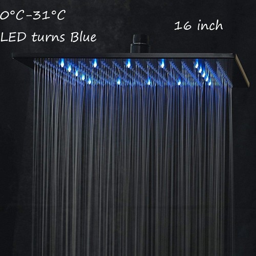 Bathroom Luxury LED Large Rain Shower Head High Pressure Without Shower Arm - Picture 21 of 102