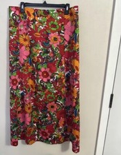 Vtg 1960's Boho Hippy Psychedelic Pink Floral Maxi Print Handmade Skirt OOAK