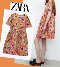 Zara Floral Pleated Mini Dress Size S NWT