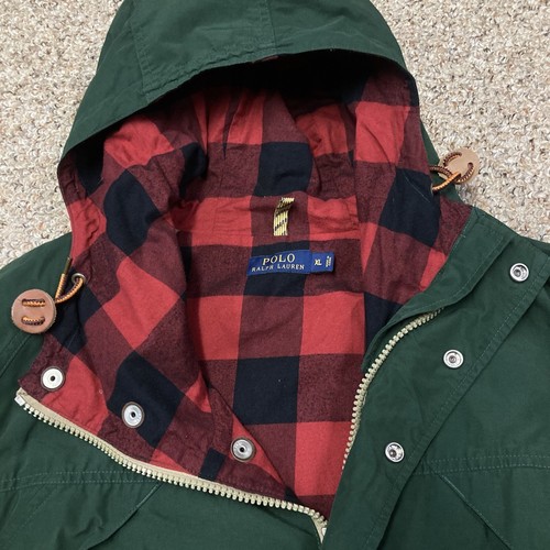 Ralph Lauren Plaid Mountain Expedition Foster Falls Parka Jacket Green Ski sz XL - Picture 2 of 6