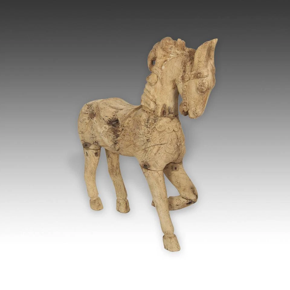 CABALLO ANTIGUO TENASSERIM MADERA DE PINO TAILANDIA FINALES DEL SIGLO XIX / PRINCIPIOS DEL XX.  Foto 2 de 4