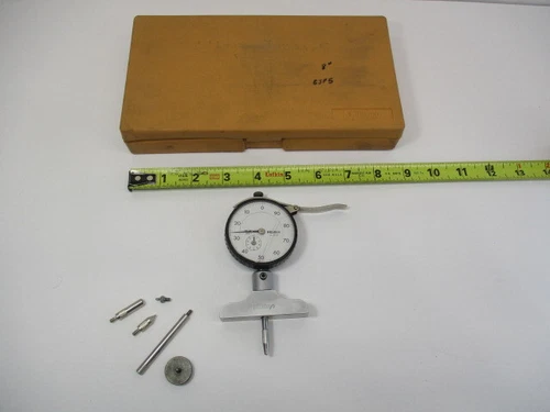MITUTOYO Dial Indicator SNAP DEPTH GAGE # 2904F x .001" Grads (6) Tips 2904 VGC