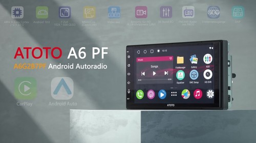 Radio de coche ATOTO A6PF Android 7" doble 2Din radio GPS inalámbrica Carplay + cámara HD - Vídeo 1 de 1